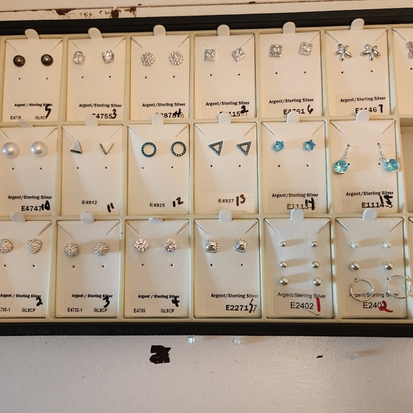 BNWOT - LOF STERLING SILVER EARRINGS (23 PAIRS) - Picture 6 of 6